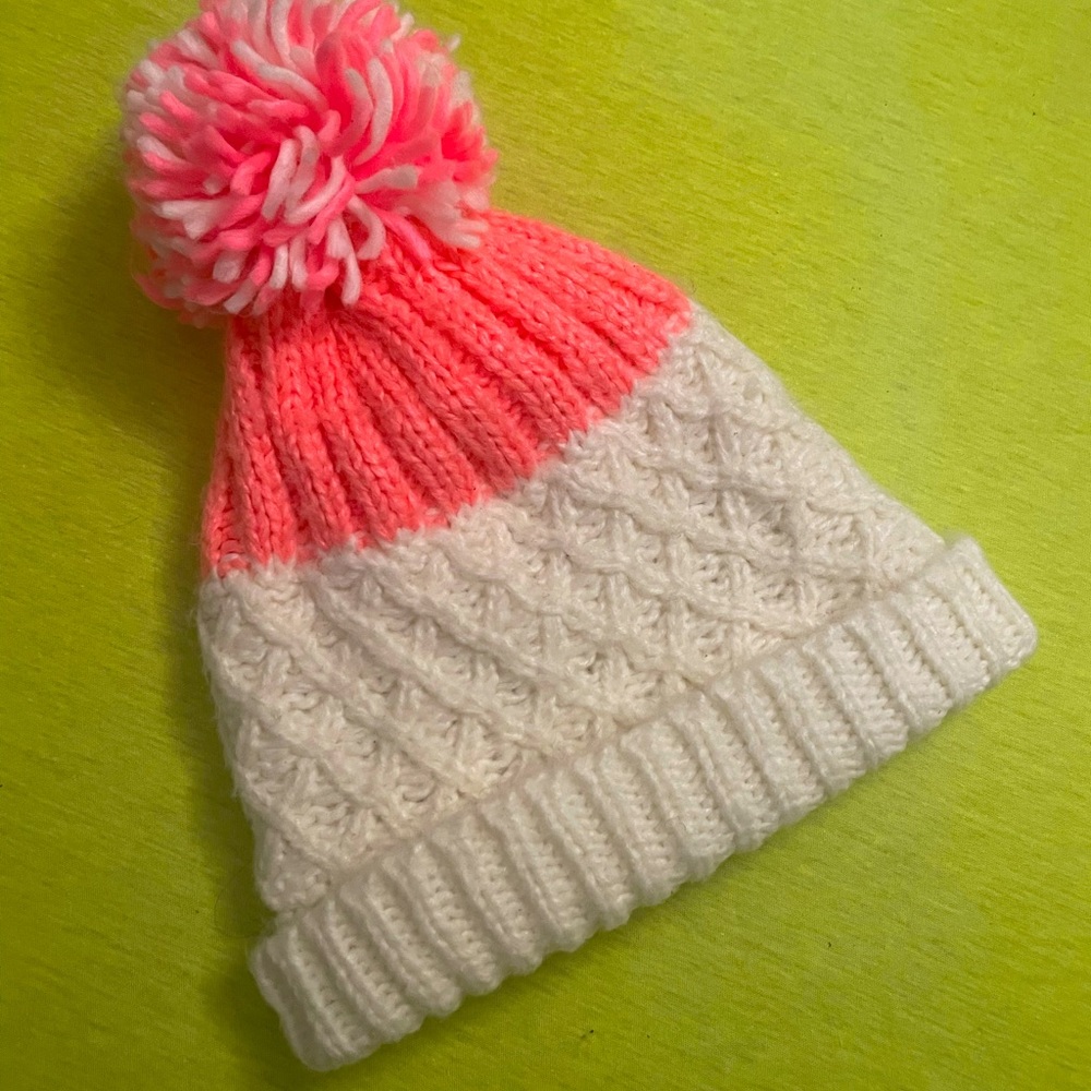 COPY - COPY - *LikeNew* Justice Pink and White Knit Beanie for Girls